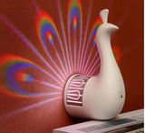 NYRWANA Peacock Wall Lamp LED Night Light | Multi Color Changing Ambient Projection Lamp with Remote Control | USB Rechargeable Decorative LED Mood Light for Bedroom, Living Room, Kids Room Home Dรฉcor