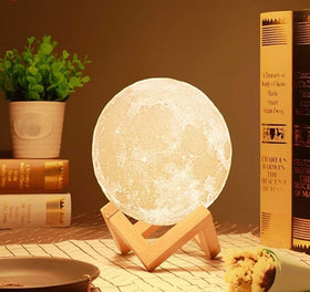 3D Moon Light Lamp โ 7 Multi-Color Changing Touch Sensor Night Light